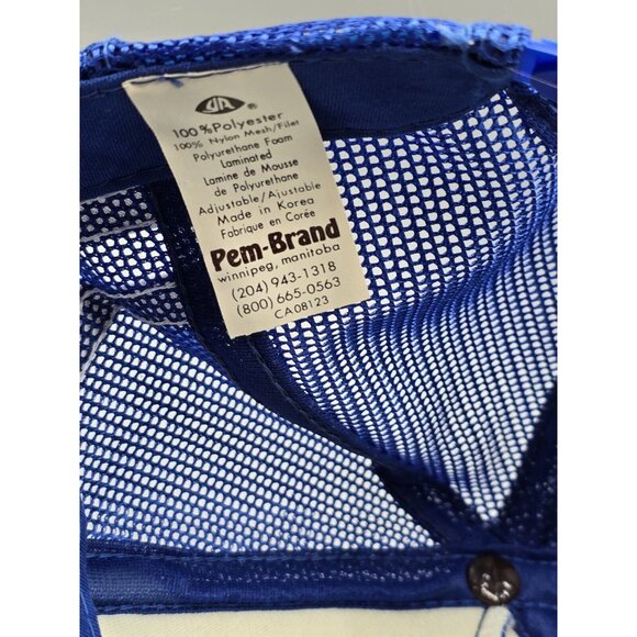 Deadstock Mack Trucks 3 Stripe Mesh Snapback Hat Cap Trucker Royal Blue‎ Patch - Picture 6 of 6